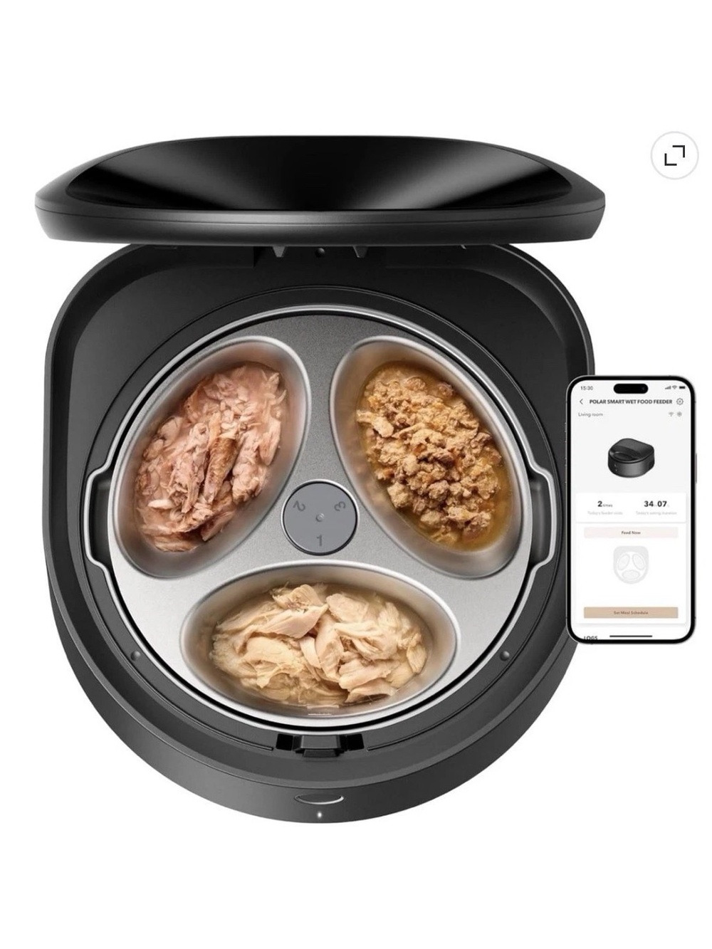 PETLIBRO POLAR Automatic Wet Food Feeder, Wi-Fi Smart App Control, 3-Bowl, White